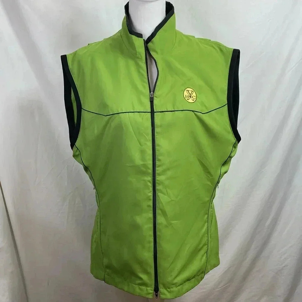 Zero Restriction Golf Ladies Medium Green with Black Trim Zip Front Vest.
